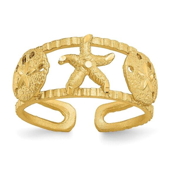 14k Yellow Gold Starfish Toe Ring